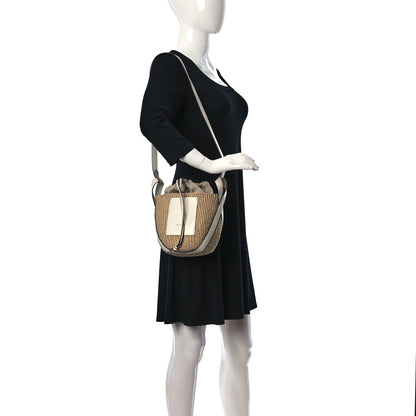 Chloe Raffia Calfskin Small Basket White 2 of 11