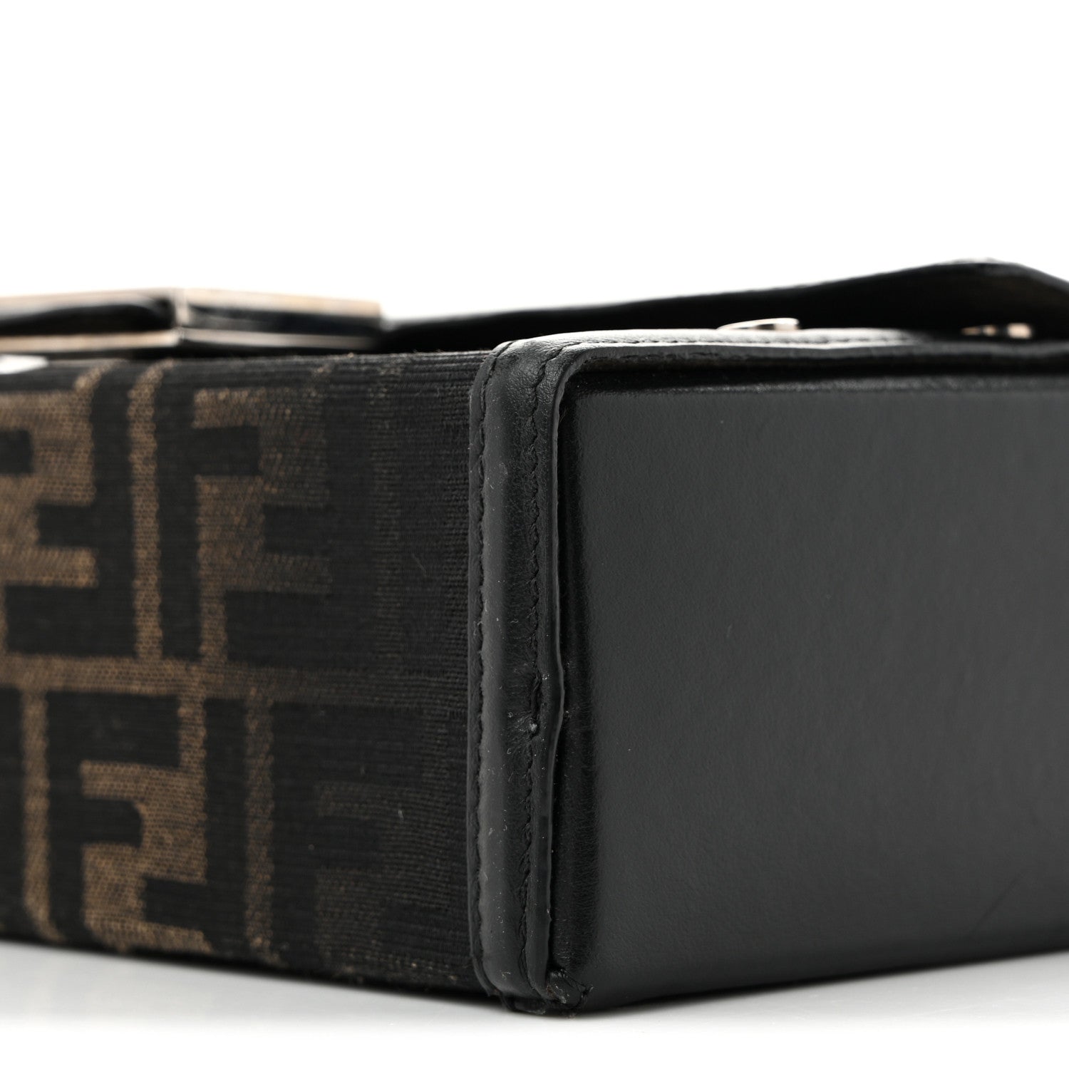 Fendi Recycled Fabric Jacquard Vitello King FF 1974 Baguette Soft Trunk Phone Pouch Brown 11 of 14