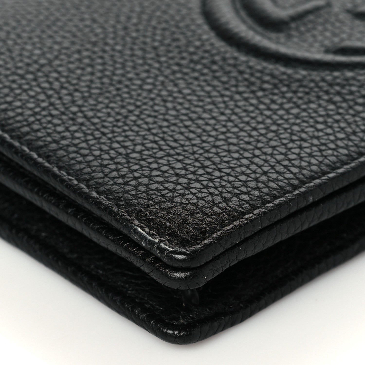 Gucci Pebbled Calfskin Soho Wallet on Chain Black 8 of 9