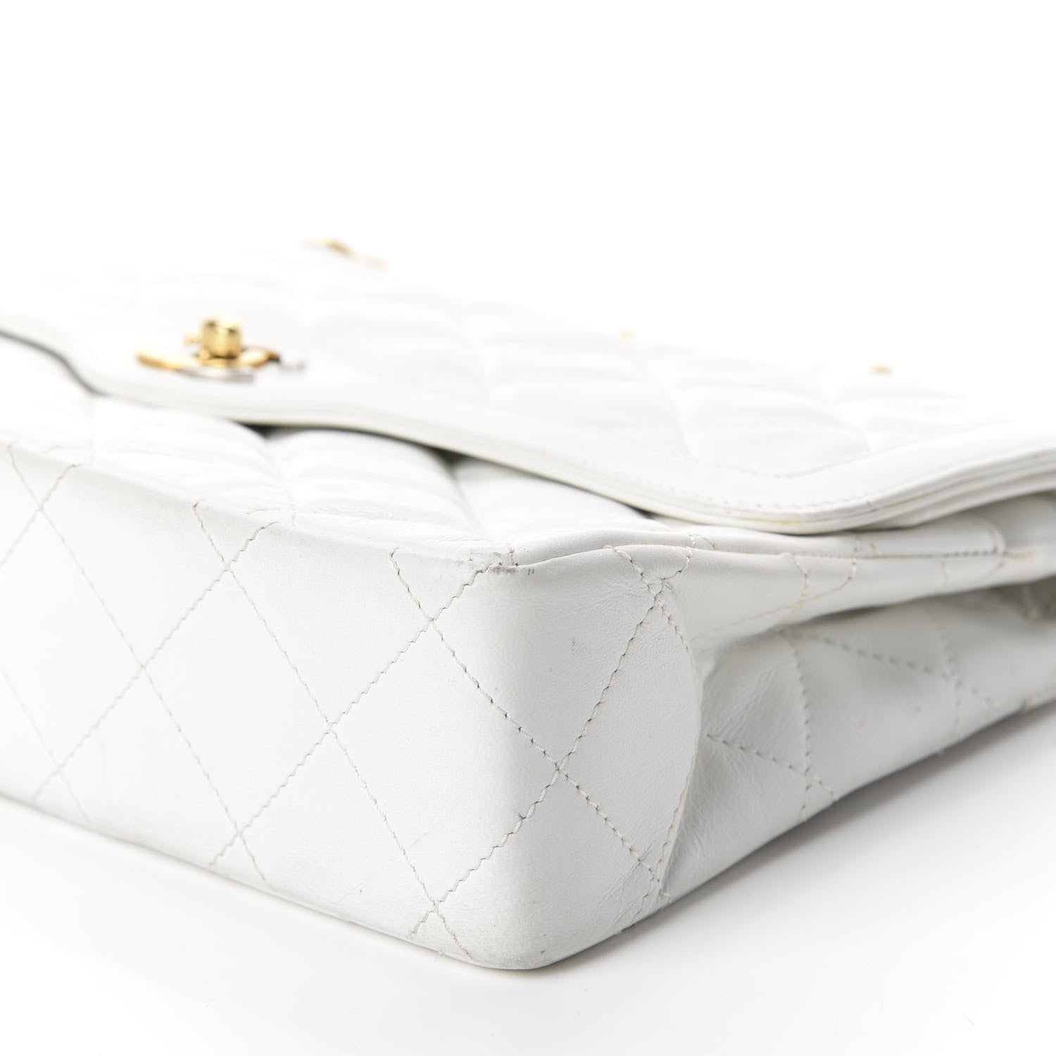 Chanel Lambskin Quilted Medium Double Flap White 7 of 21