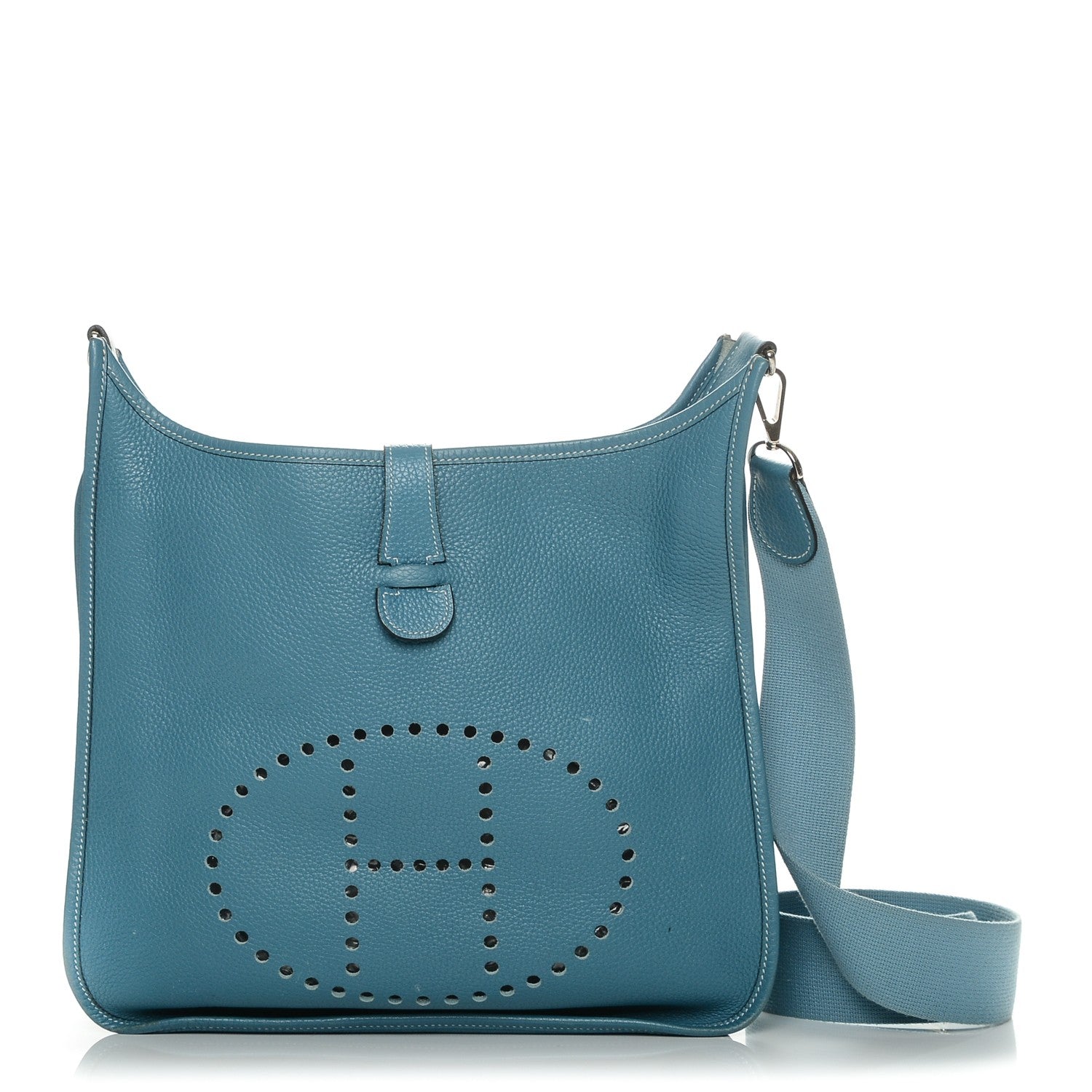 Hermes Taurillon Clemence Evelyne II GM Blue Jean 1 of 11