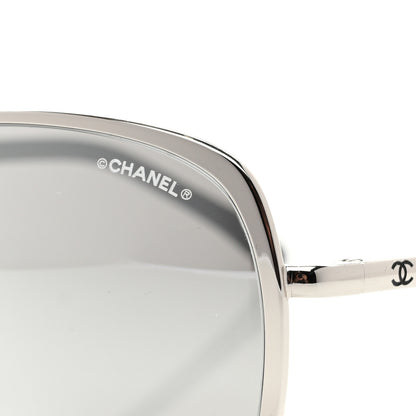 Chanel Pilot Summer Aviator Sunglasses 4223 Silver 7 of 8