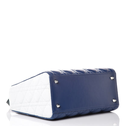 Christian Dior Lambskin Cannage Medium Tri-Color Lady Dior Blue Celeste Deep Green 5 of 10