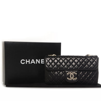 Chanel Lambskin Medium Westminster Pearl Flap Black 8 of 8