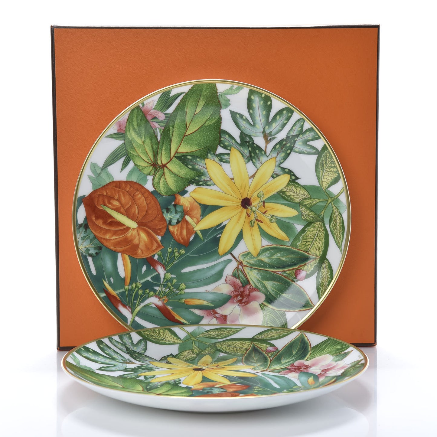 Porcelain Passifolia Dessert Plate N°2 Set of 2