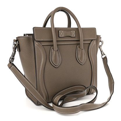 Celine Drummed Calfskin Nano Luggage Souris 3 of 10