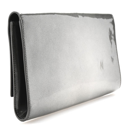 Saint Laurent Textured Patent Monogram Large Belle De Jour Clutch Grey 3 of 6