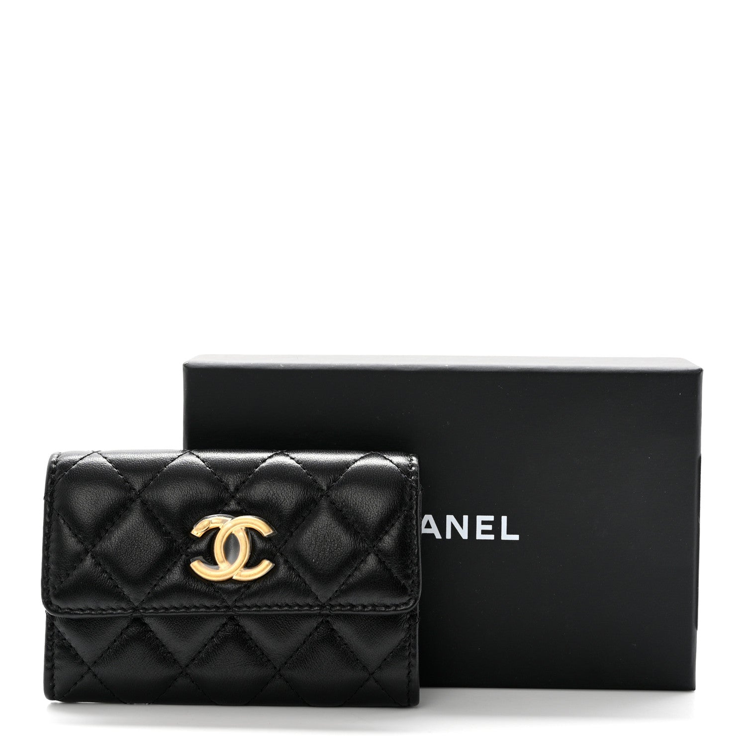 Chanel Lambskin Quilted Flap Card Holder Black 9 of 9