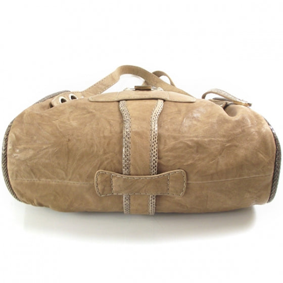 Leather Watersnake Riki Tote Bag Stone