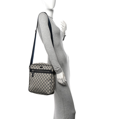 Gucci GG Plus Monogram Selleria Calfskin Medium Messenger Bag Beige Blue 2 of 16