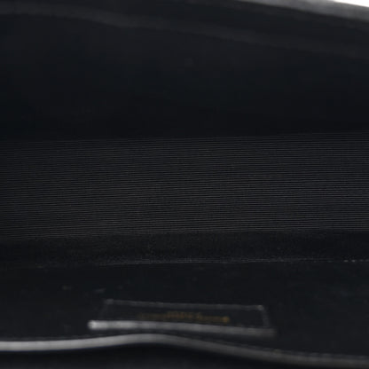 Saint Laurent Grain De Poudre Textured Mixed Matelasse Triquilt Medium Monogram Satchel Black 5 of 11