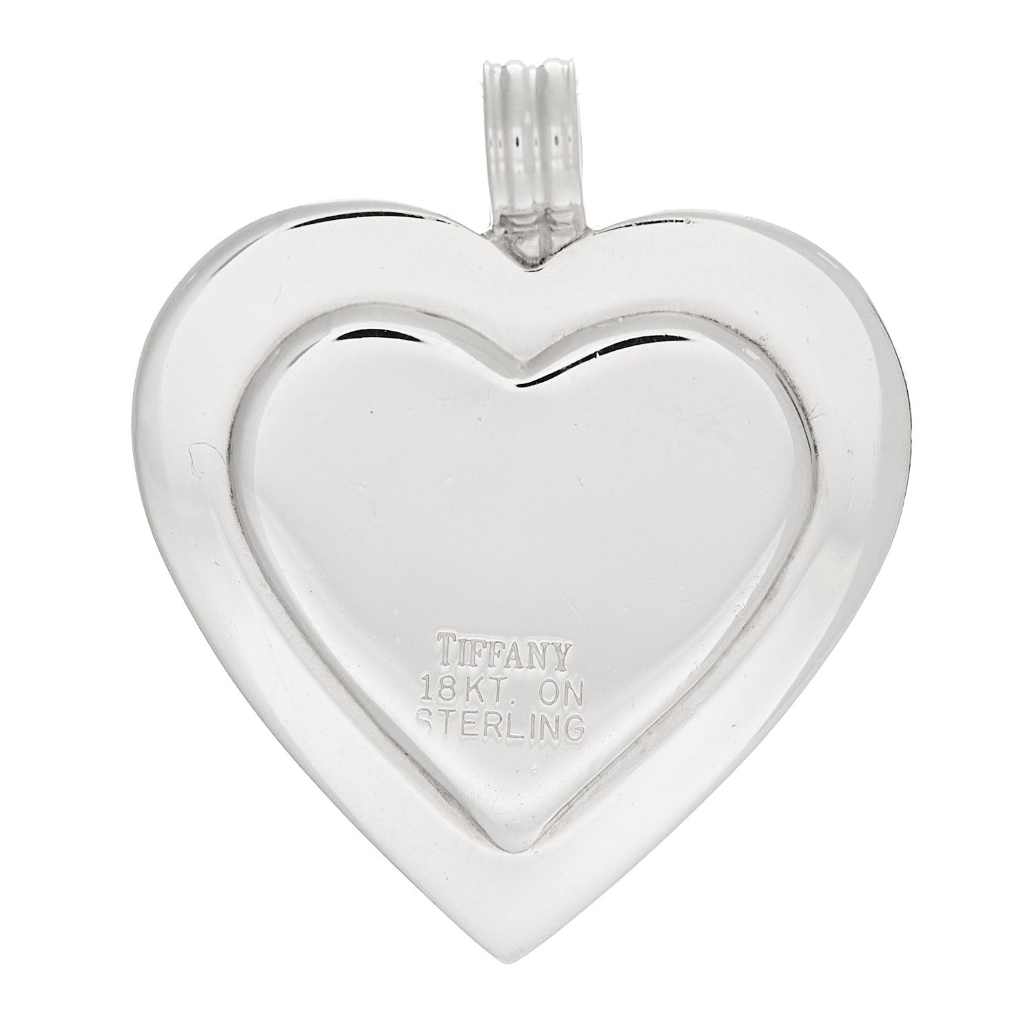 Tiffany Sterling Silver 18K Yellow Gold Heart Pendant 3 of 4