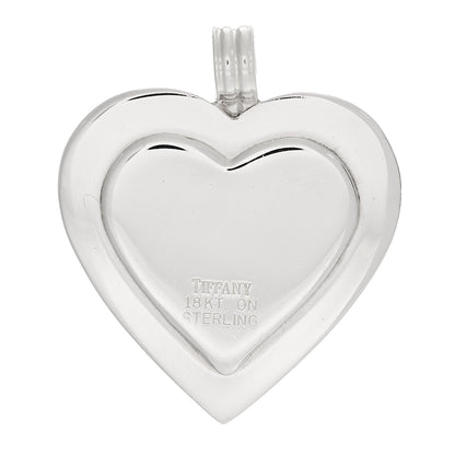 Tiffany Sterling Silver 18K Yellow Gold Heart Pendant 3 of 4