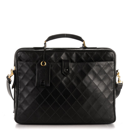 Chanel Lambskin Stitched Suitcase Travel Bag Black 1 of 12