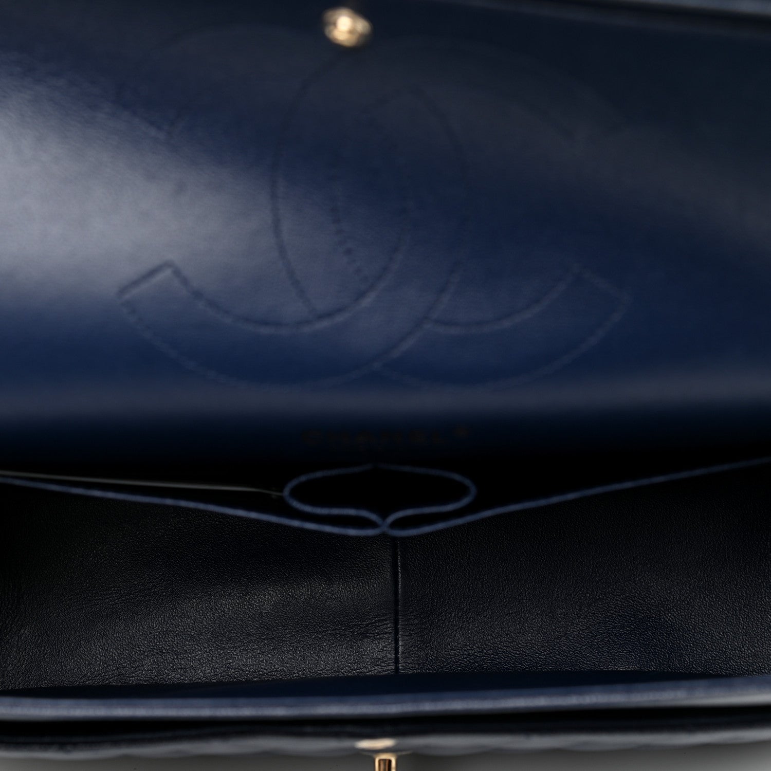 Chanel Caviar Quilted Jumbo Double Flap Navy Blue 4 of 9