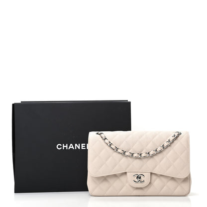 Chanel Caviar Quilted Jumbo Double Flap White 11 of 11
