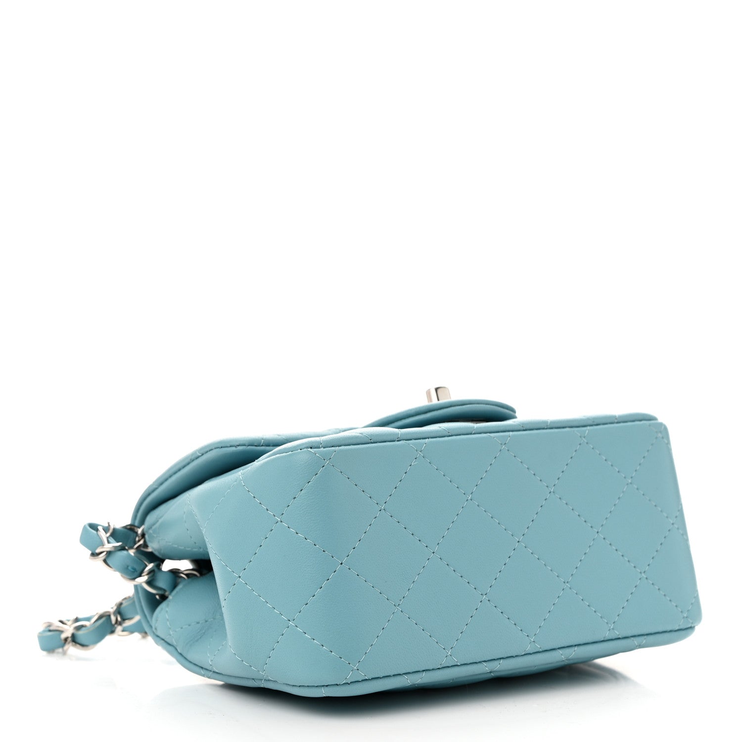 Chanel Lambskin Quilted Mini Square Flap Light Blue 4 of 11