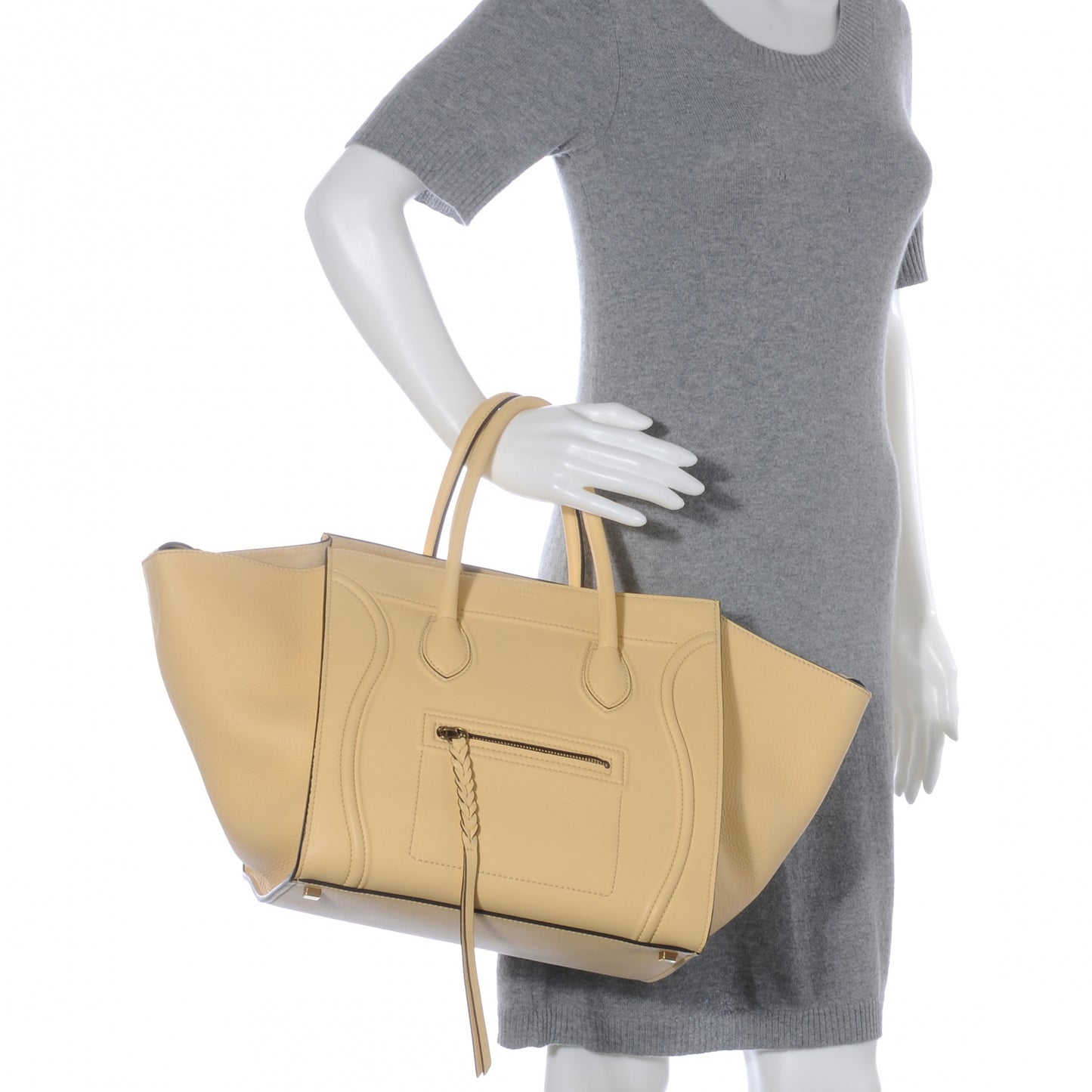 Smooth Calfskin Leather Small Phantom Luggage Butter