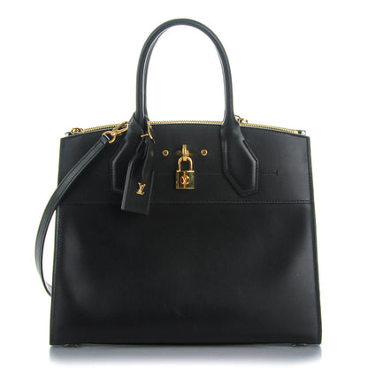 Louis Vuitton Calfskin City Steamer MM Black 1 of 8