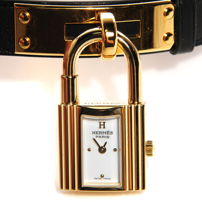 Hermes Stainless Steel Barenia 20mm Kelly Cadena Double Tour Quartz Watch Noir 10 of 12