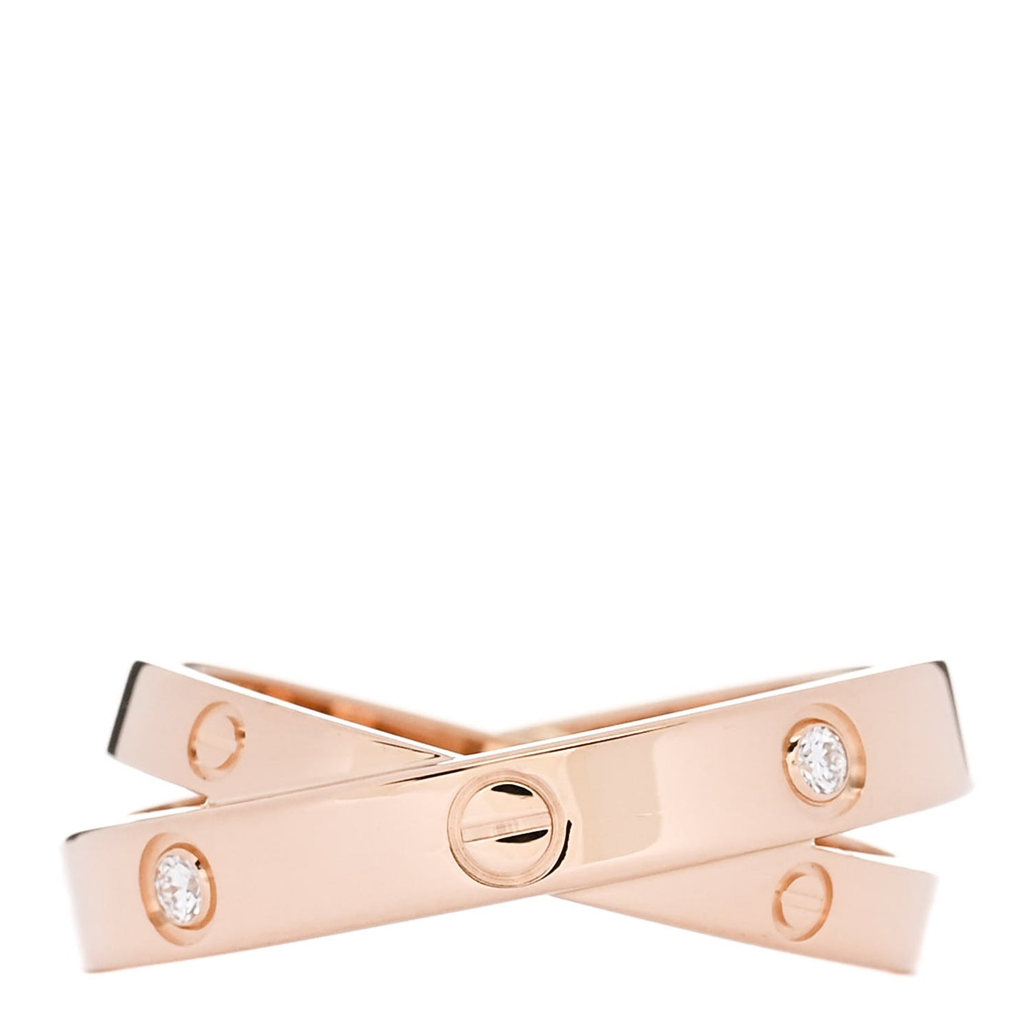 18K Pink Gold 6 Diamond LOVE Ring 54 7