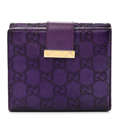 Gucci Metallic Soft Guccissima Icon Bar French ID Wallet Purple 1 of 7
