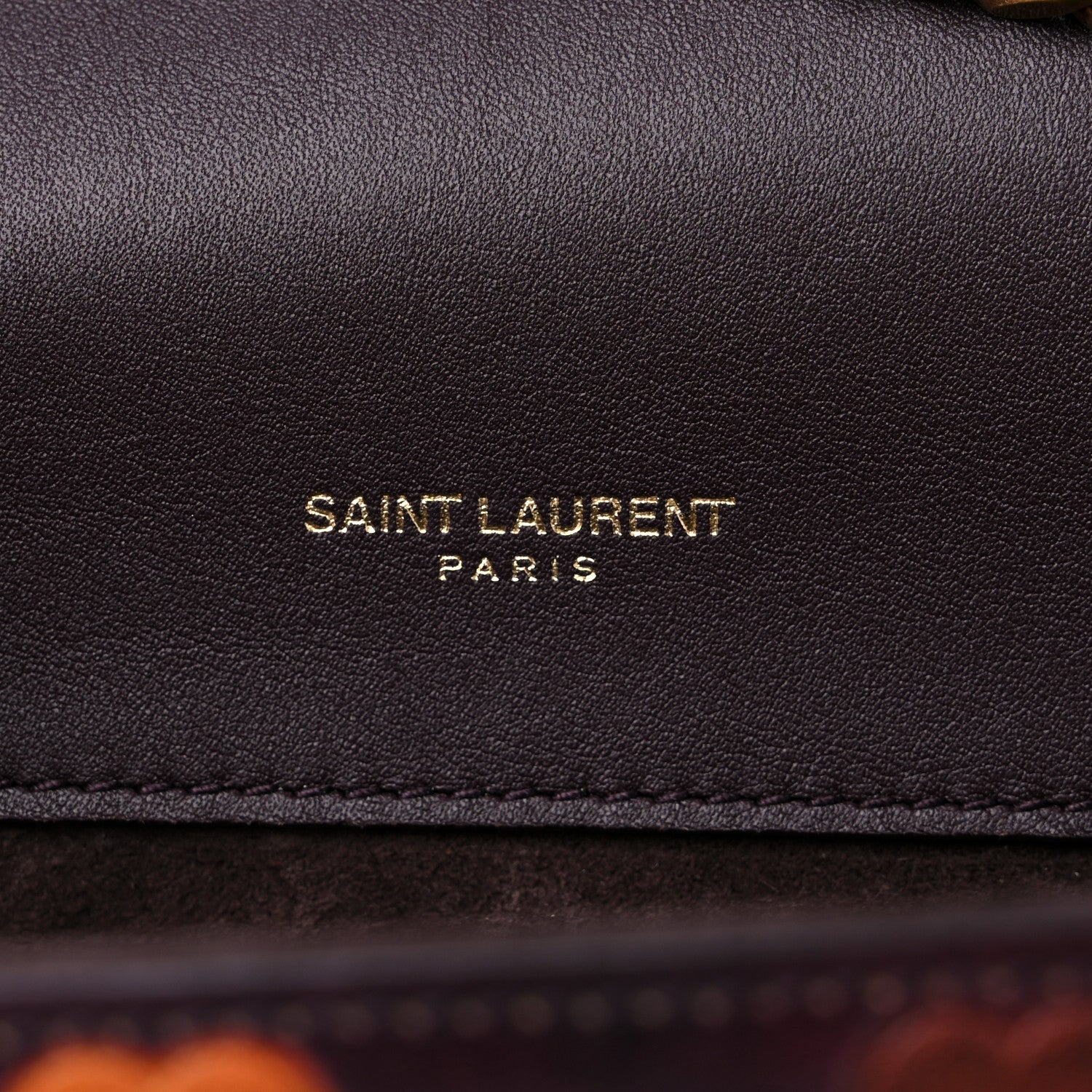 Saint Laurent Lambskin Heart Embossed Small Monogram Kate Satchel Mahogany Multicolor 6 of 10
