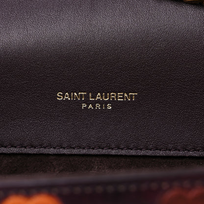 Saint Laurent Lambskin Heart Embossed Small Monogram Kate Satchel Mahogany Multicolor 6 of 10