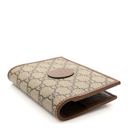Gucci GG Supreme Monogram Azalea Calfskin Retro Interlocking G Passport Case Beige Ebony Brown Sugar 4 of 8
