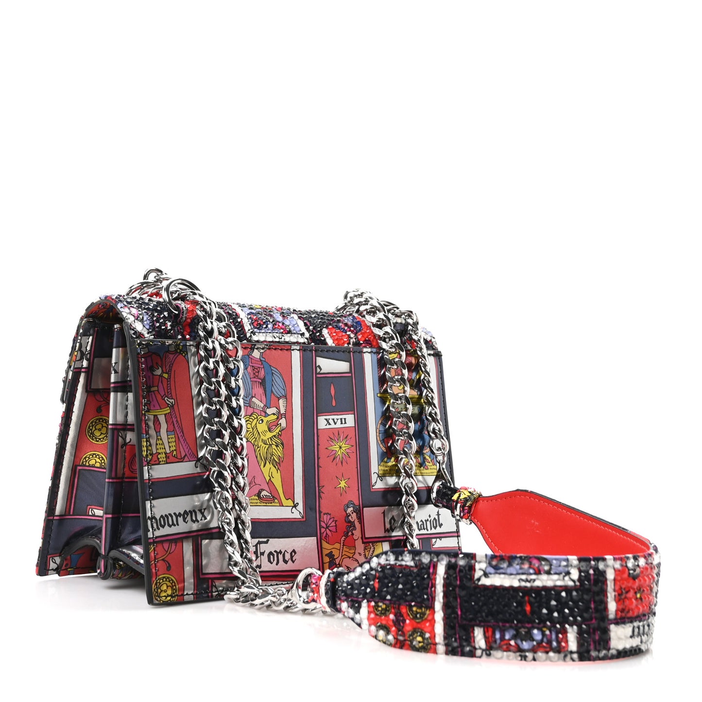 Crepe Satin Elisa Mini Tarot Shoulder Bag Multicolor Black