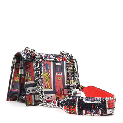 Christian Louboutin Crepe Satin Elisa Mini Tarot Shoulder Bag Multicolor Black 3 of 11