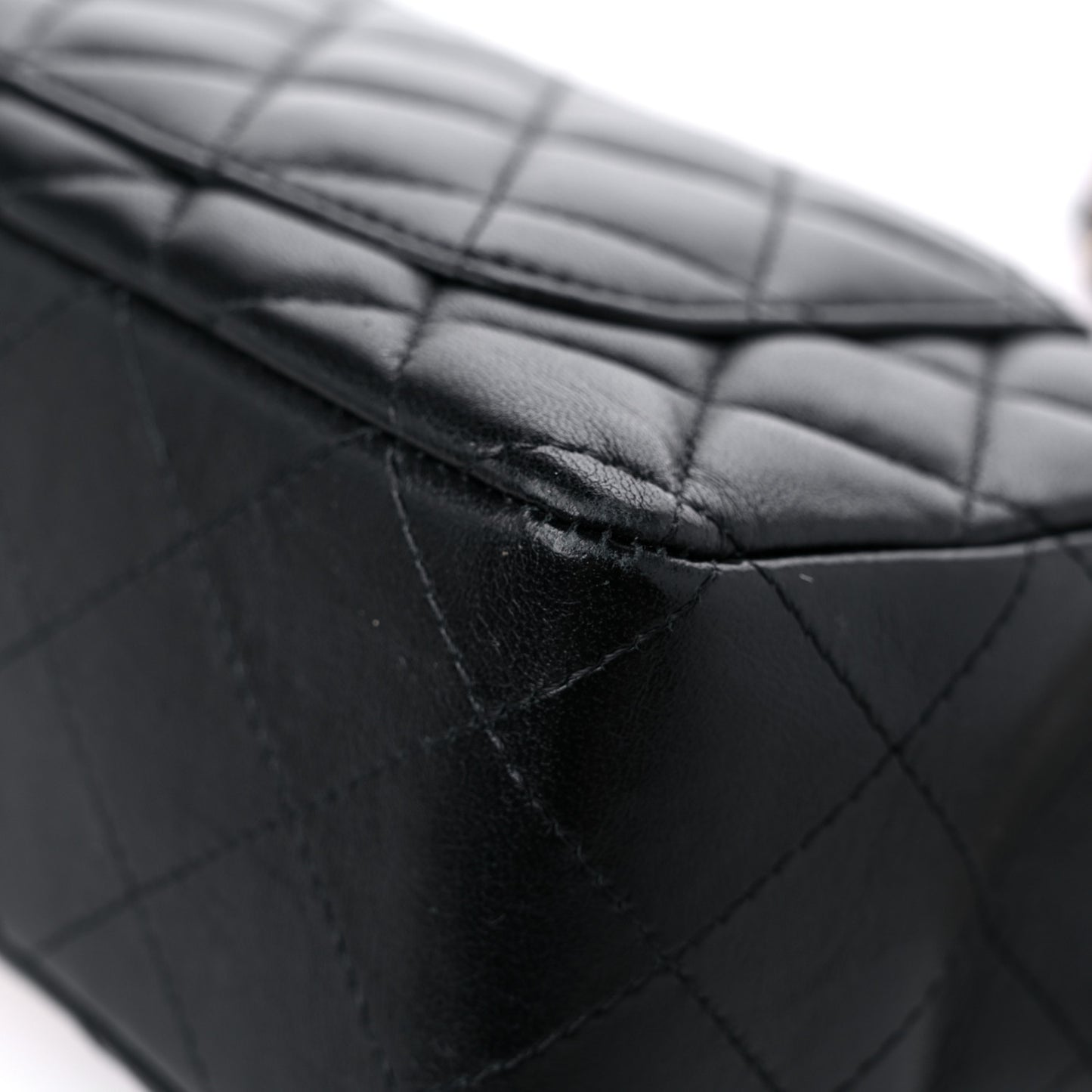 Lambskin Quilted Mini Rectangular Flap Black
