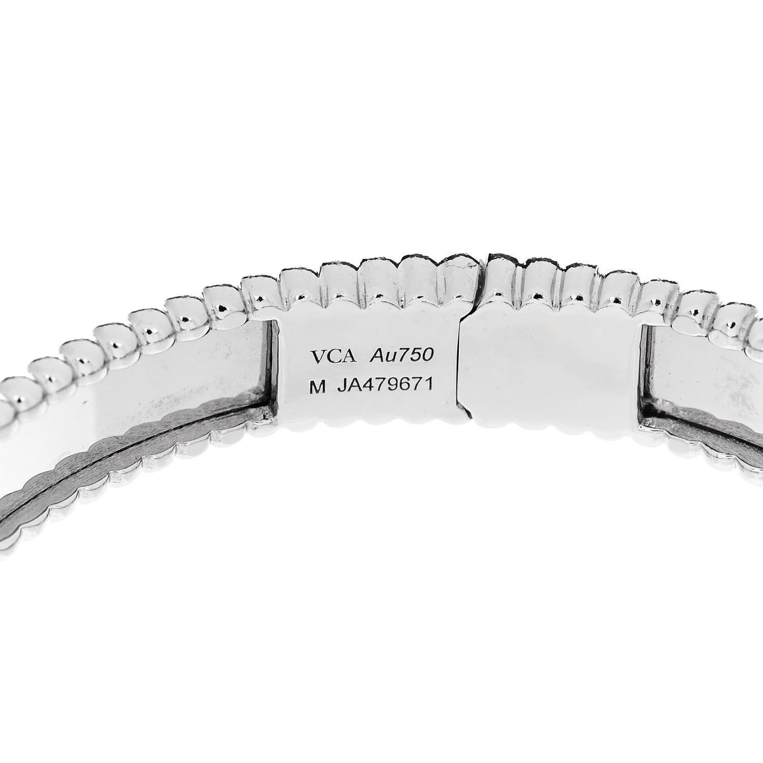 Van Cleef & Arpels 18K White Gold Perlee Signature Bangle Bracelet M 3 of 3