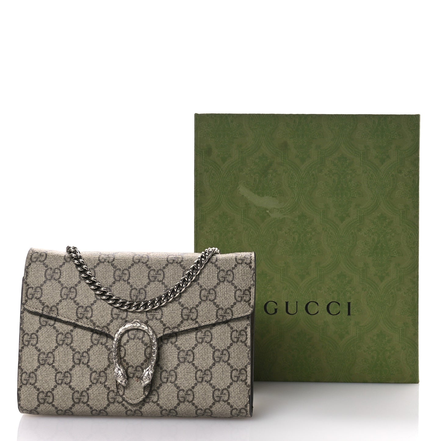 GG Supreme Monogram Mini Dionysus Chain Wallet Beige Taupe