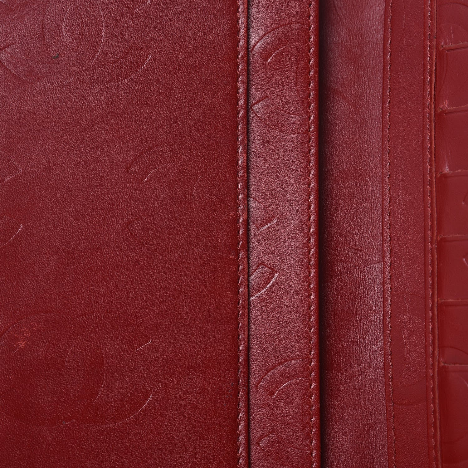 Chanel Calfskin Quilted Cambon Long Double Wallet Red 15 of 16