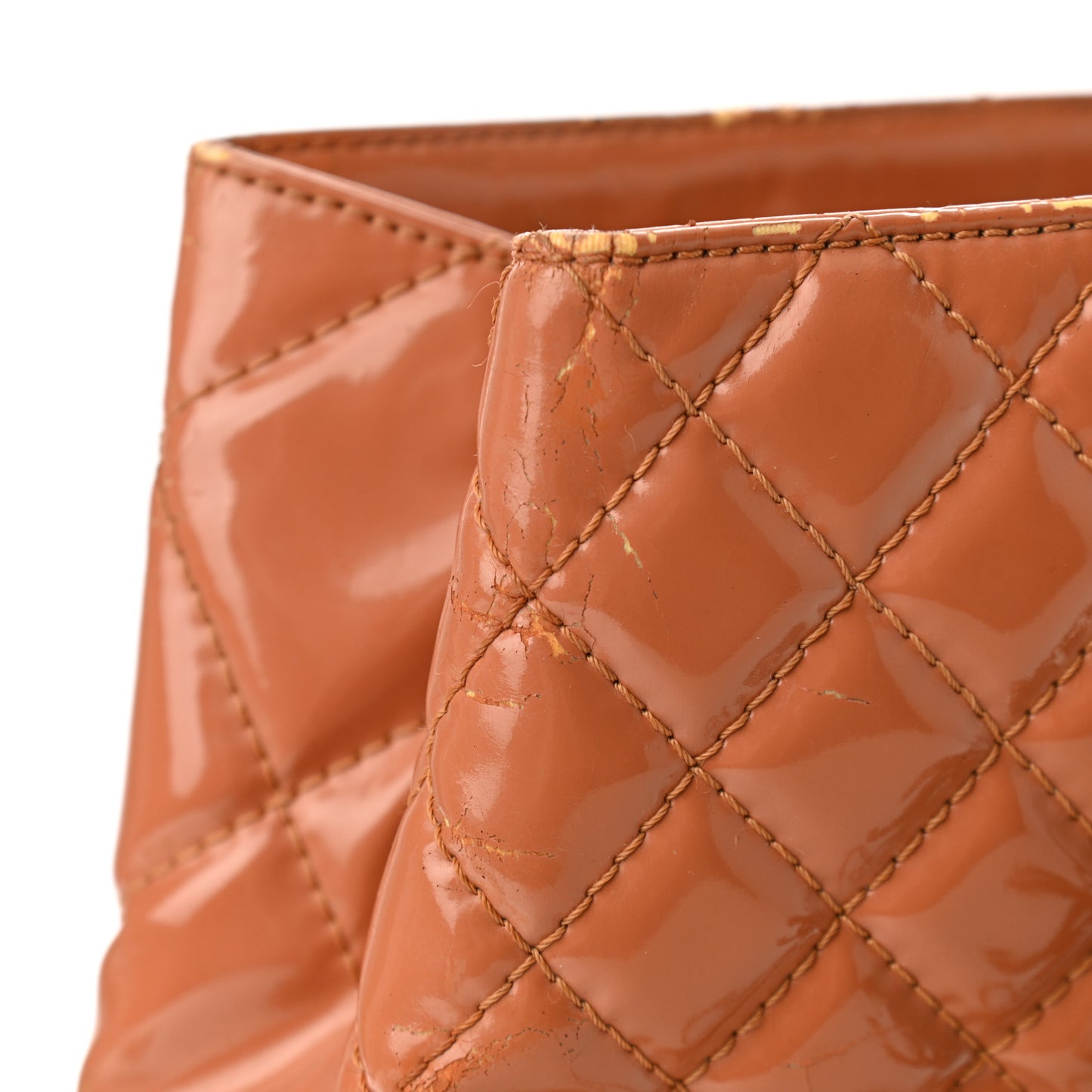 Vinyl Quilted In The Business North South Tote Orange