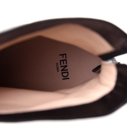 Fendi Vitello Karligraphy Embossed FFreedom High Heel Ankle Boots 40 Black 9 of 9
