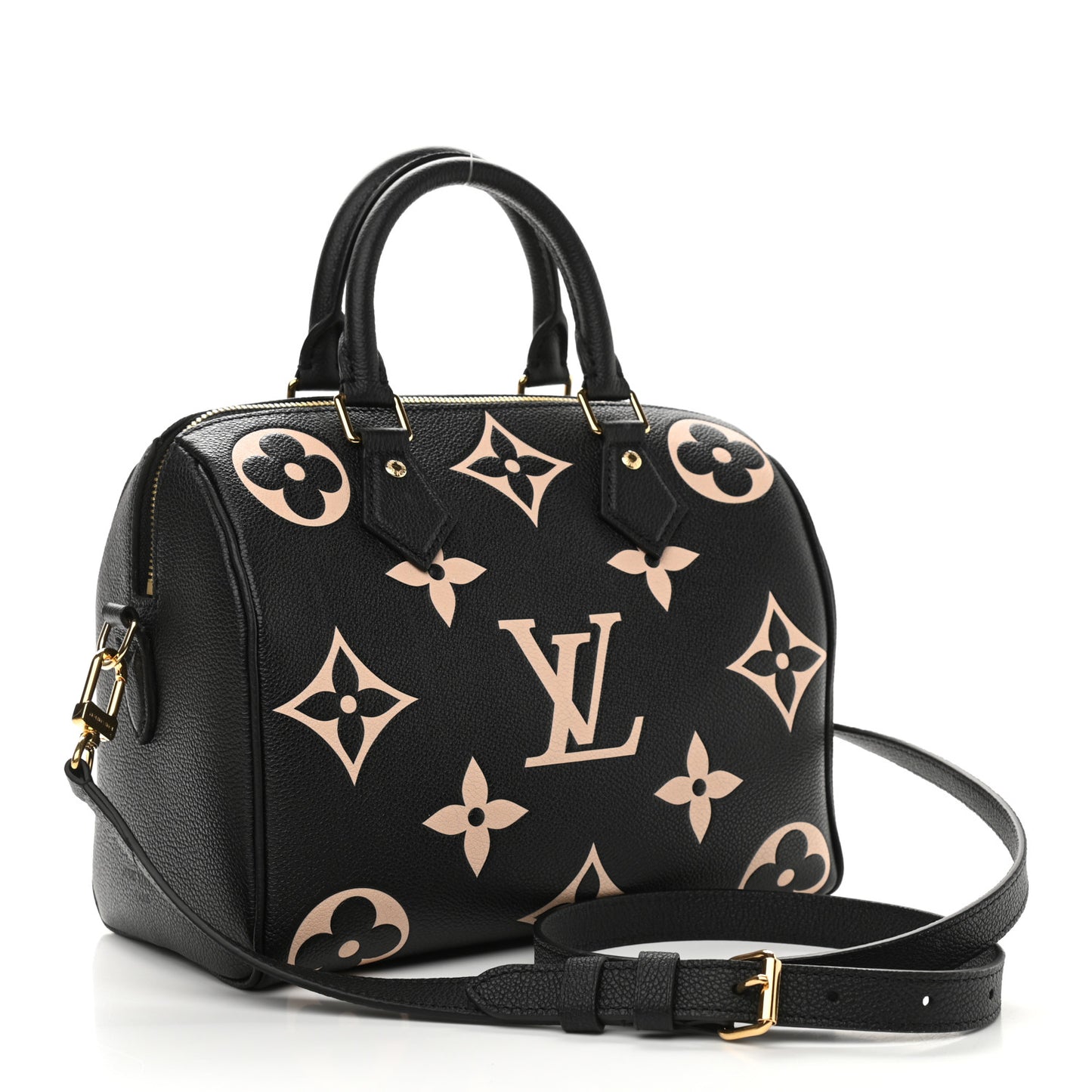 Empreinte Monogram Giant Speedy Bandouliere 25 Black Beige