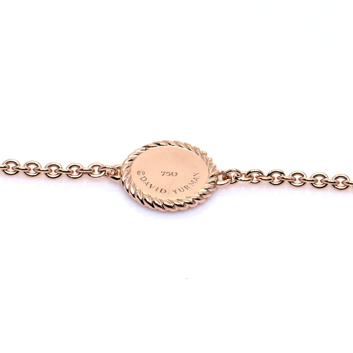 18K Rose Gold Diamond Cable Collectibles Pave Charm Bracelet