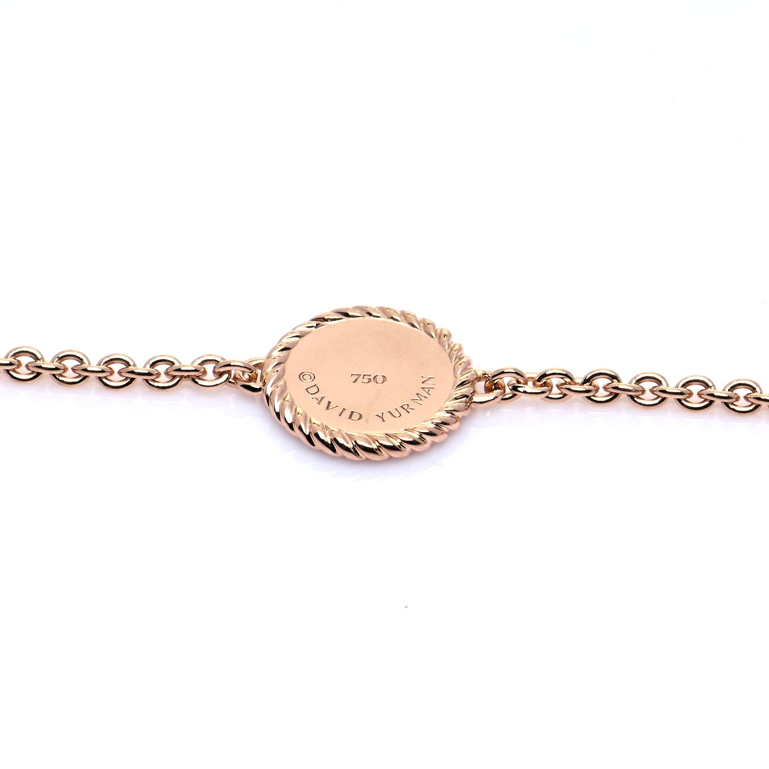 David Yurman 18K Rose Gold Diamond Cable Collectibles Pave Charm Bracelet 5 of 7