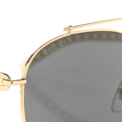 Gucci Aviator Charm Chain Sunglasses GG0727S Gold 9 of 10