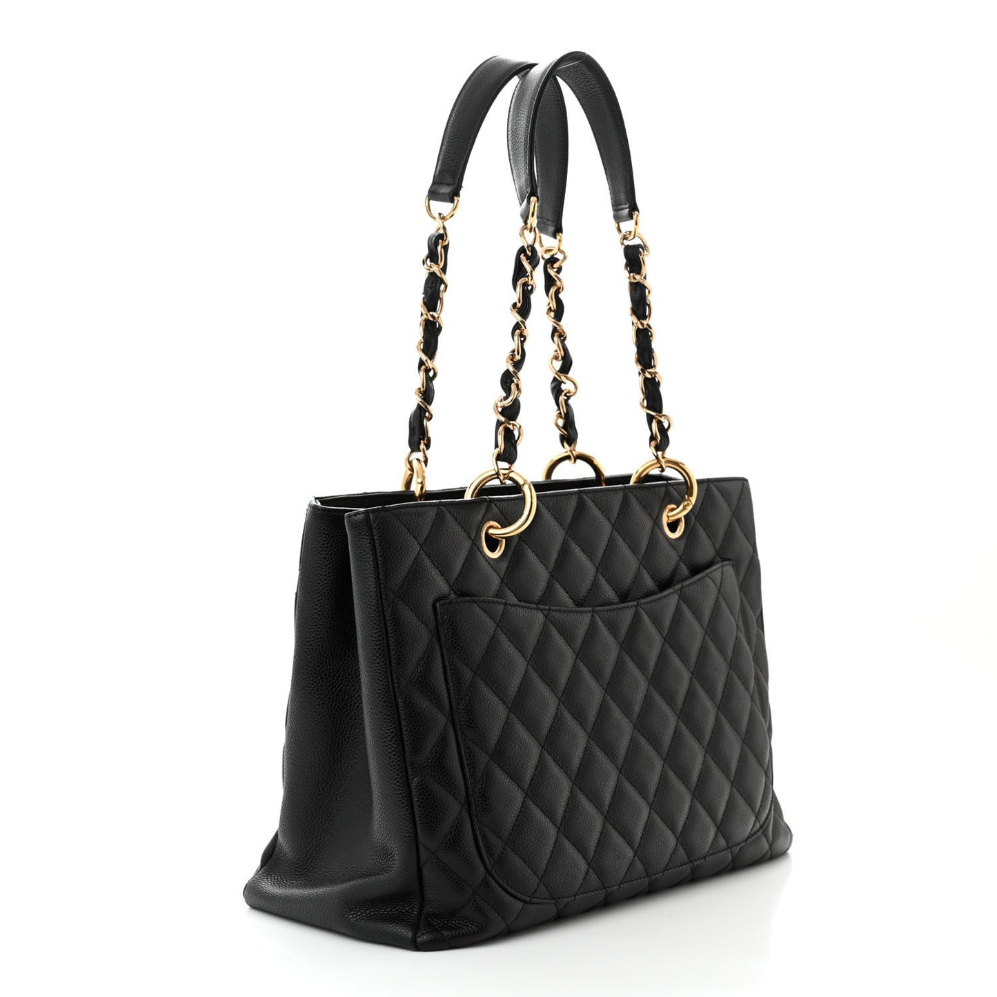Caviar Quilted Grand Shopping Tote GST Black