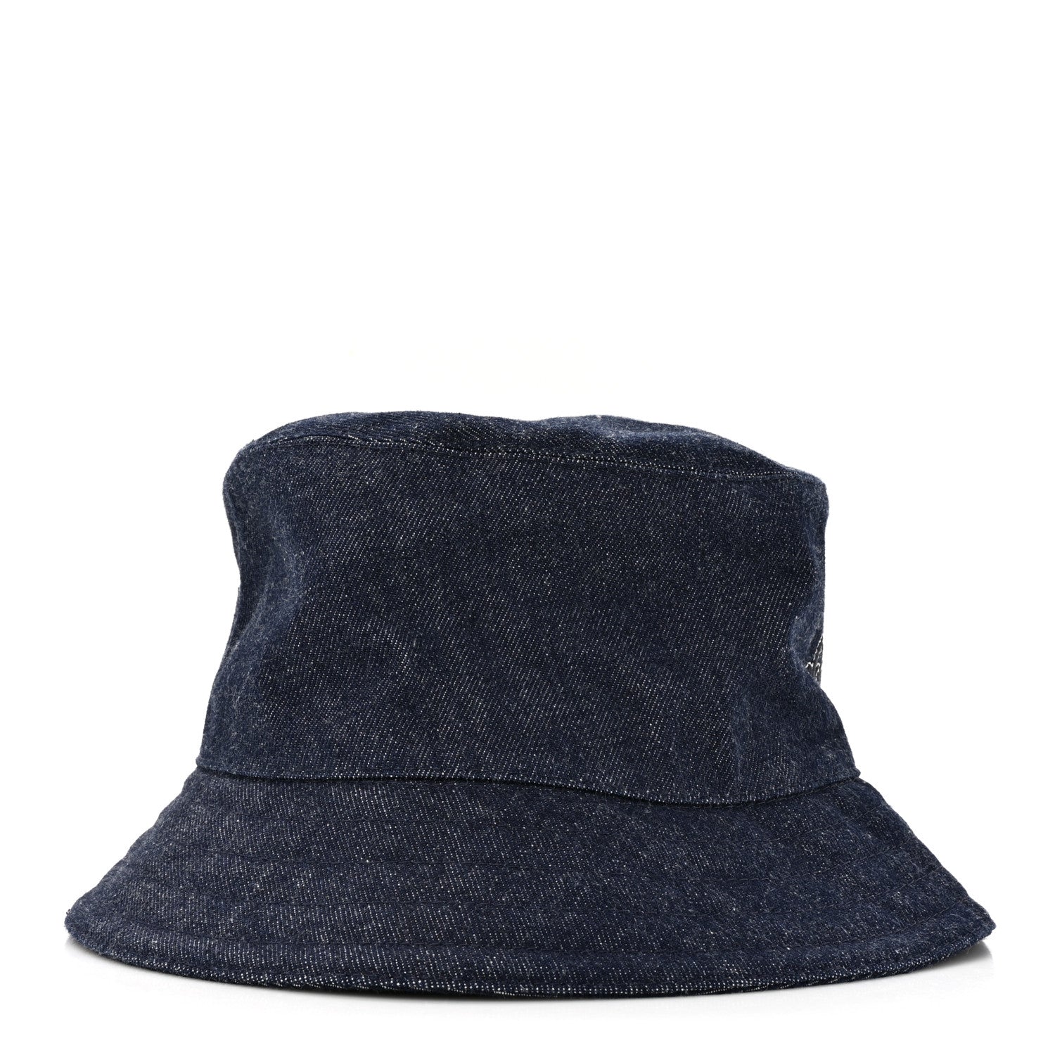 Hermes Cotton Denim Embroidered Harper Emile Bucket Hat 56 Indigo 4 of 8