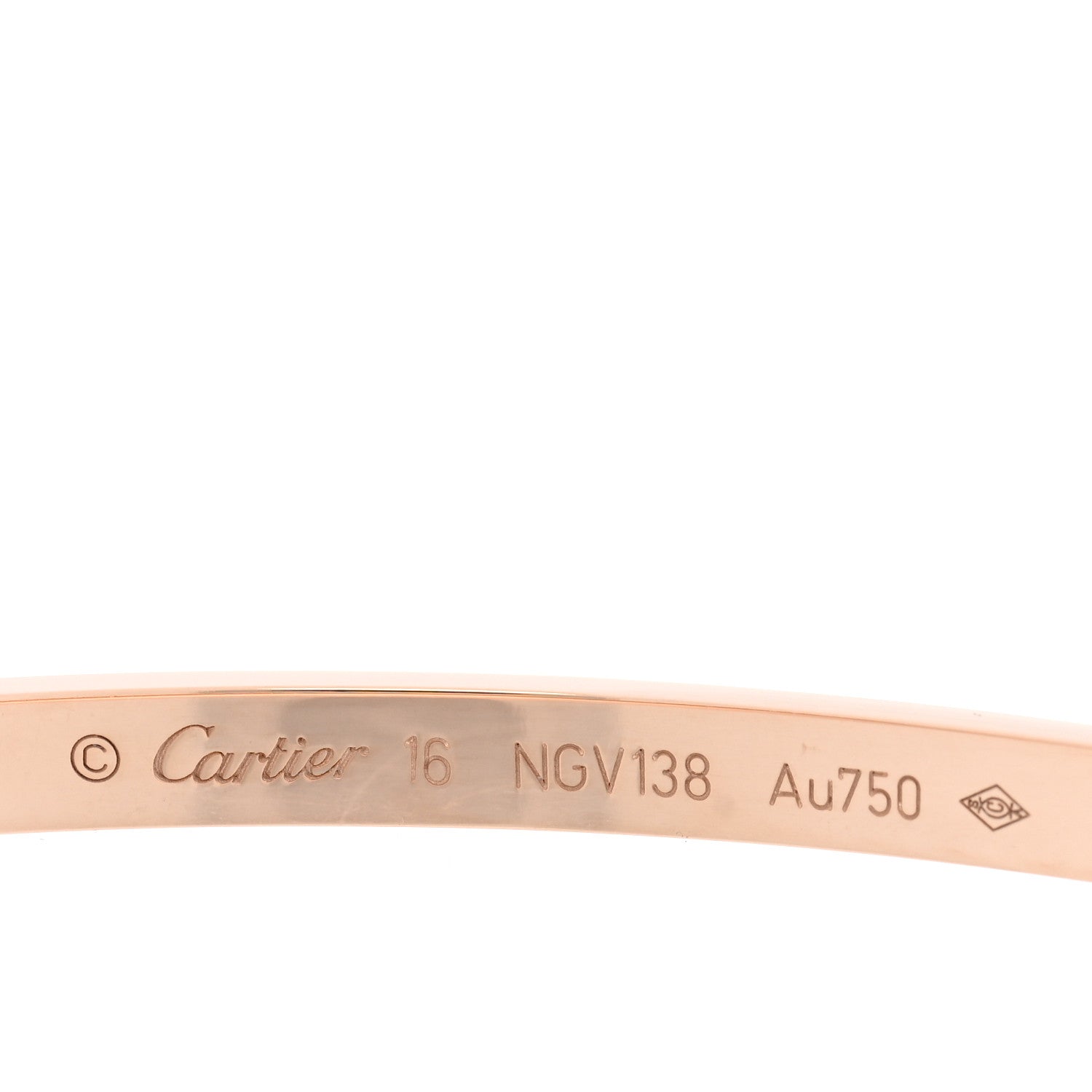 Cartier 18K Pink Gold 6 Diamond Small LOVE Bracelet 16 6 of 7
