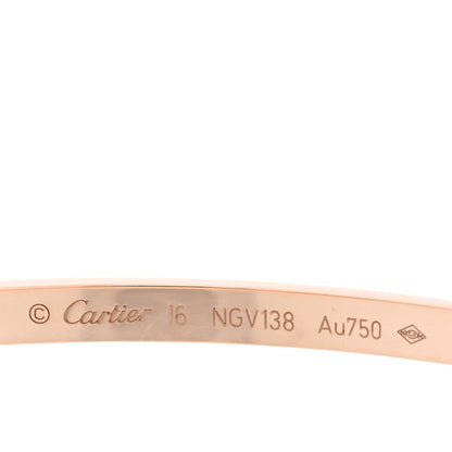Cartier 18K Pink Gold 6 Diamond Small LOVE Bracelet 16 6 of 7