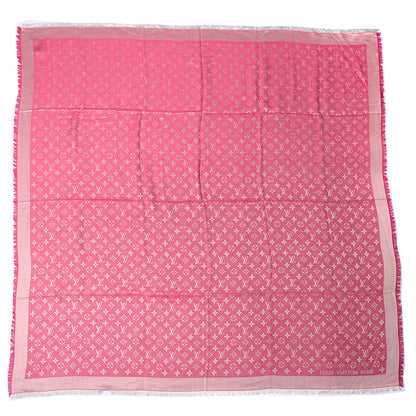 Louis Vuitton Wool Silk Monogram Denim Shawl Pivoine 3 of 5