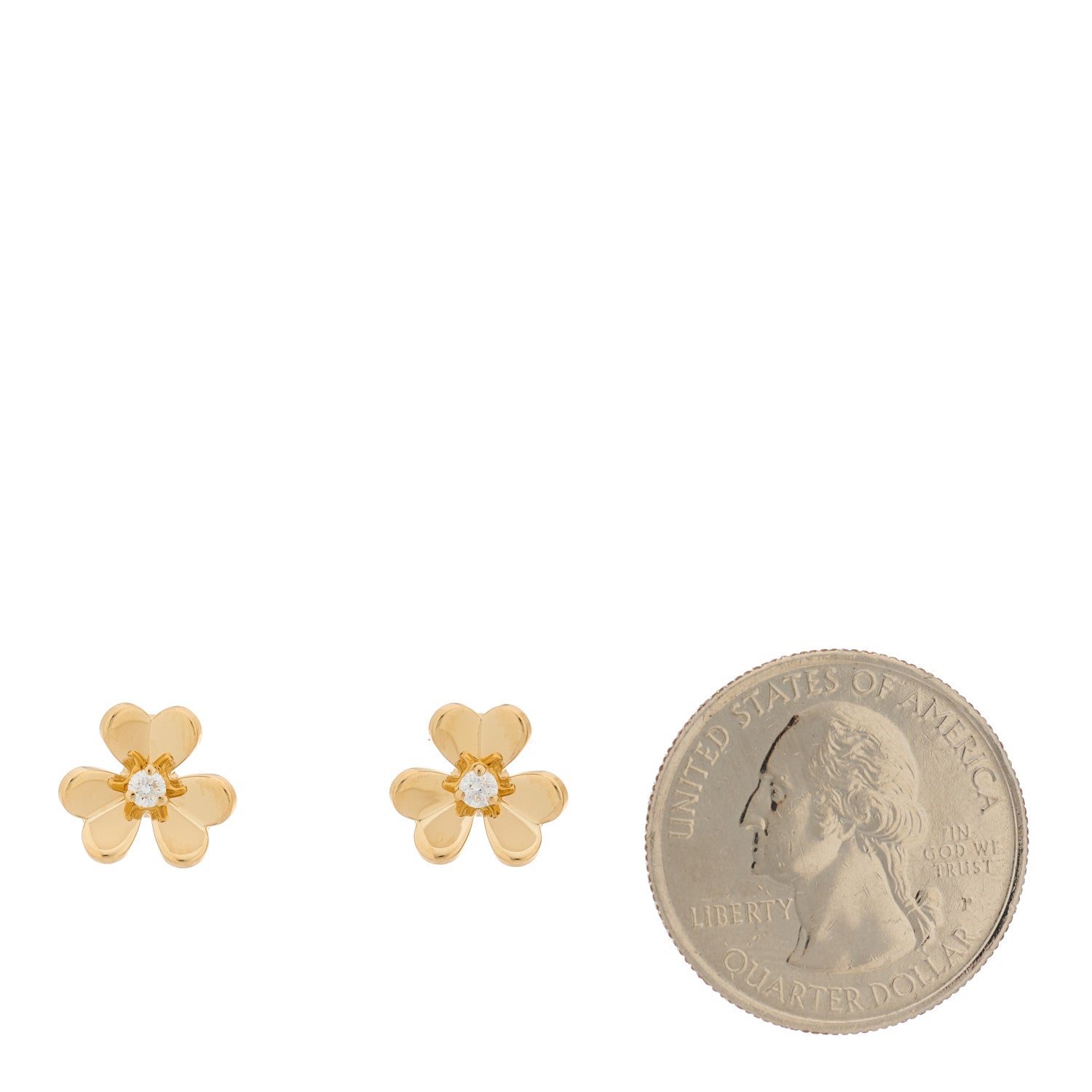 Van Cleef & Arpels 18K Yellow Gold Diamond Mini Frivole Earrings 2 of 4