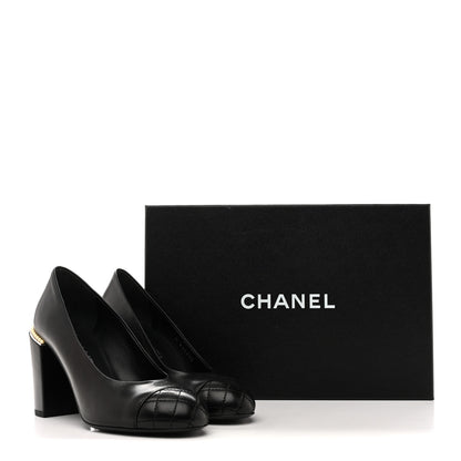 Chanel Lambskin Pearl Cap Toe Pumps 35 Black 11 of 11