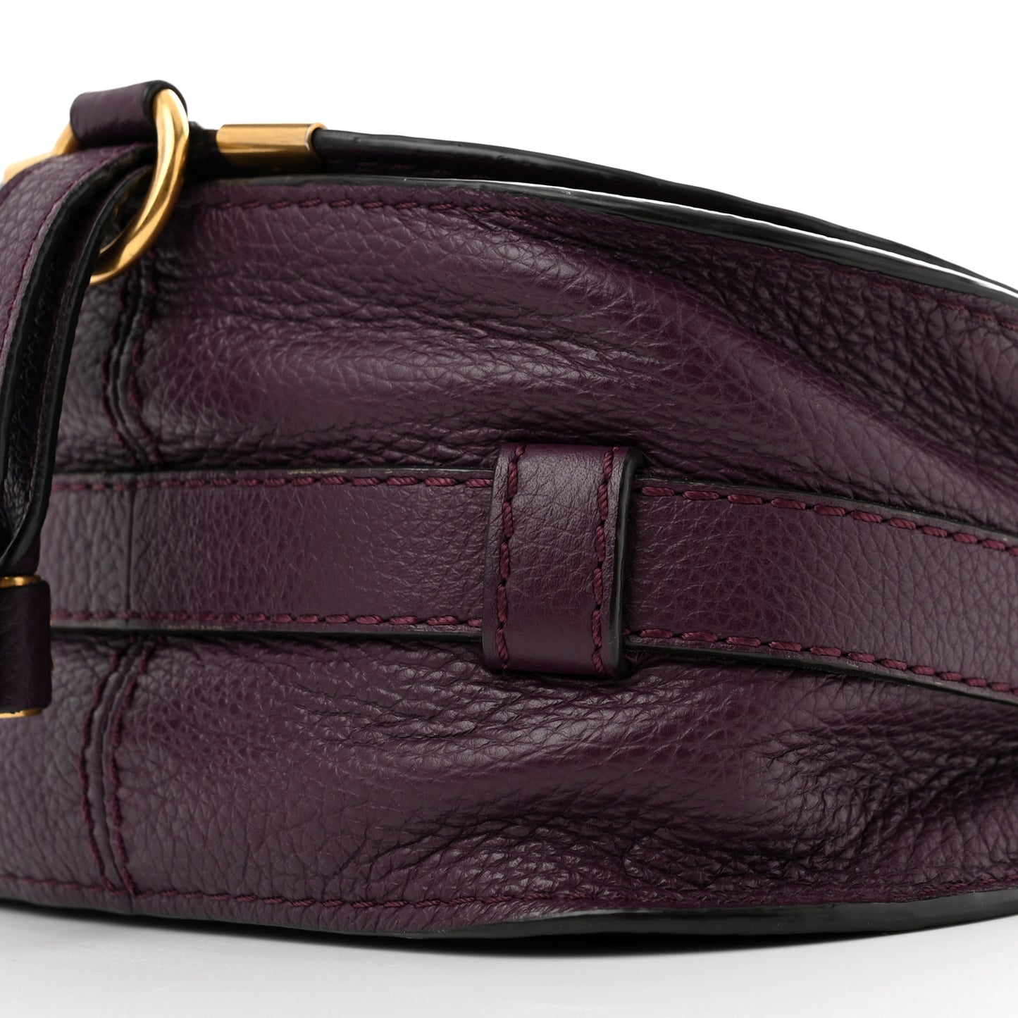 Calfskin Mini Marcie Round Crossbody Bag Dark Velvet