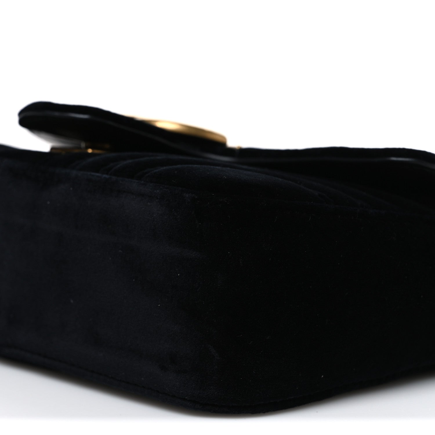 Gucci Velvet Matelasse Mini GG Marmont Shoulder Bag Black 75/30 Black 10 of 11